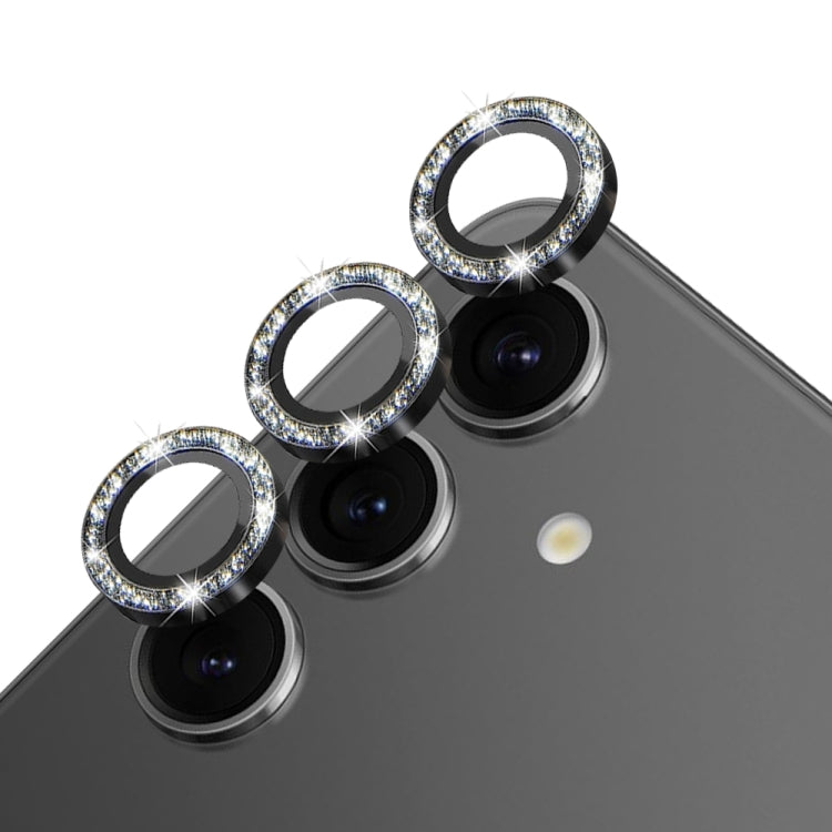 For Samsung Galaxy S24 5G NORTHJO Camera Lens Bling Glitter Metal Ring Tempered Glass Film(Black) - HoMEdemic™ 