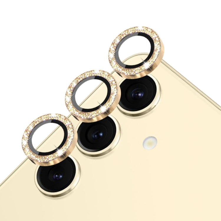 For Samsung Galaxy S24 5G NORTHJO Camera Lens Bling Glitter Metal Ring Tempered Glass Film(Gold) - HoMEdemic™ 