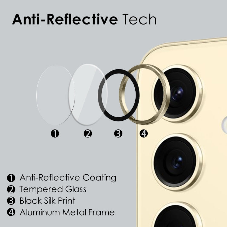 For Samsung Galaxy S24 5G NORTHJO Camera LensCD Vein Metal Ring Tempered Glass Film(Gold) - HoMEdemic™ 