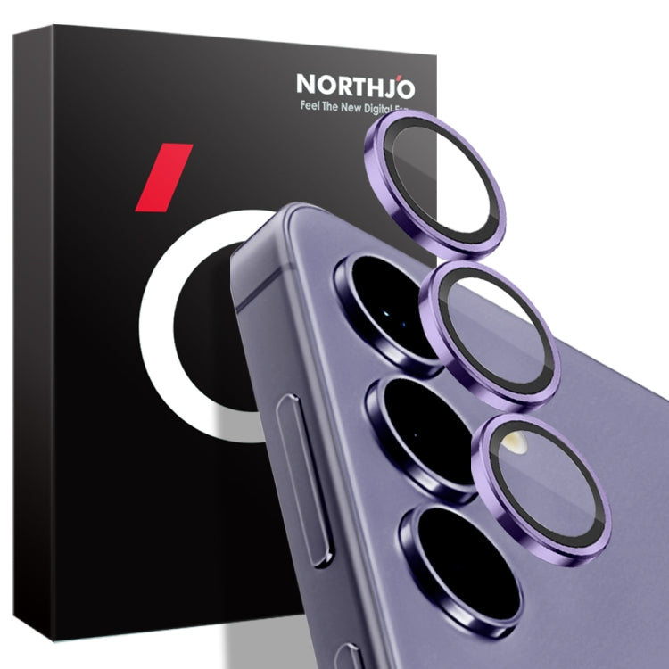 For Samsung Galaxy S24 5G NORTHJO Camera LensCD Vein Metal Ring Tempered Glass Film(Purple) - HoMEdemic™ 