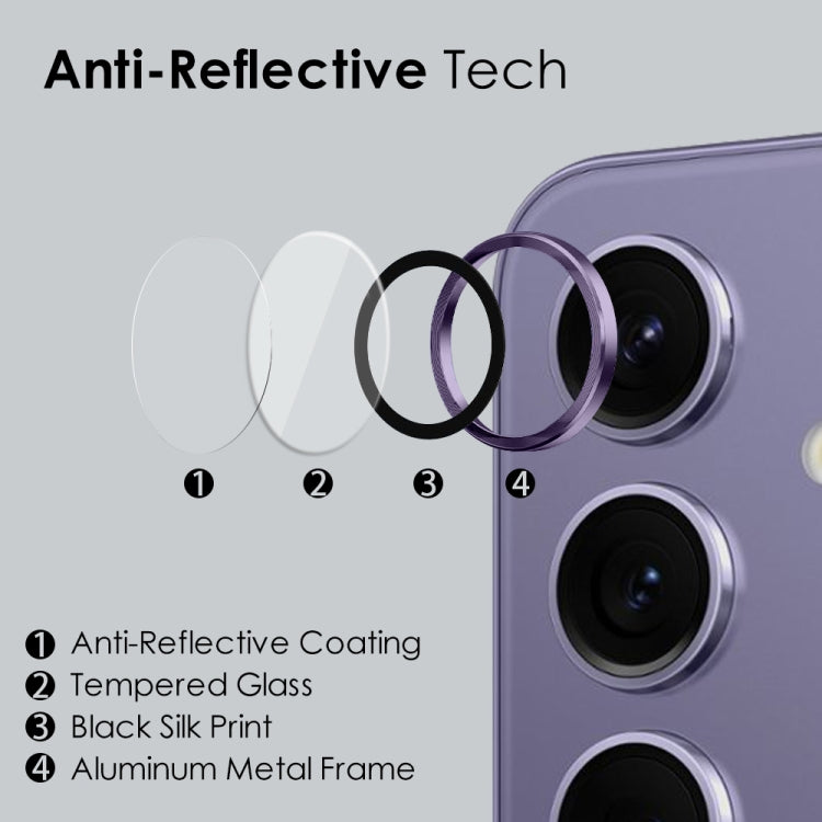 For Samsung Galaxy S24 5G NORTHJO Camera LensCD Vein Metal Ring Tempered Glass Film(Purple) - HoMEdemic™ 