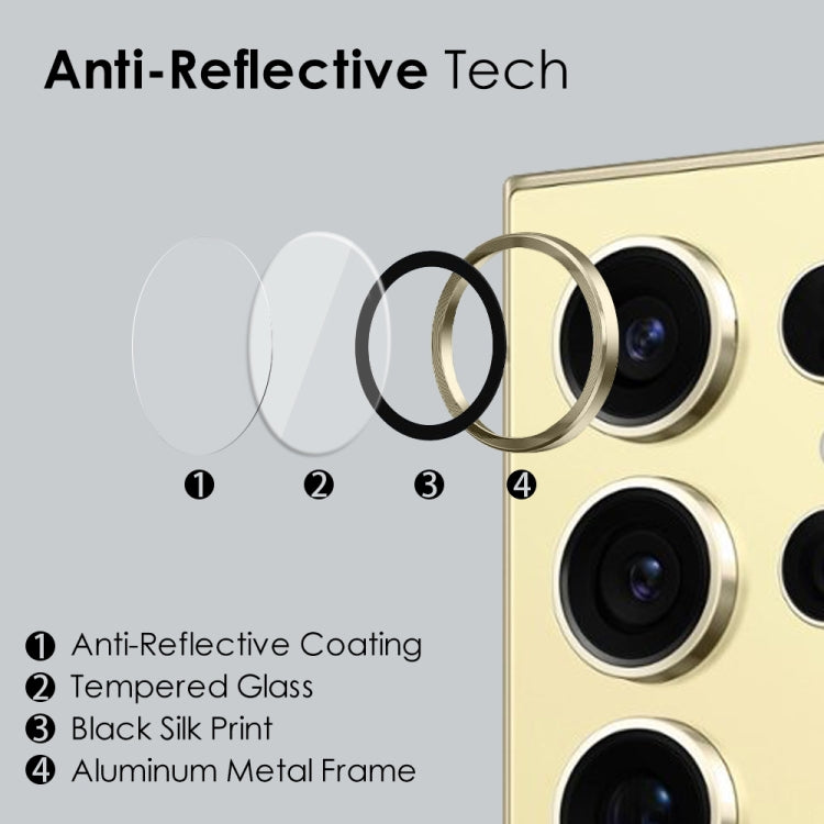 For Samsung Galaxy S24 Ultra 5G NORTHJO Camera LensCD Vein Metal Ring Tempered Glass Film(Gold) - HoMEdemic™ 