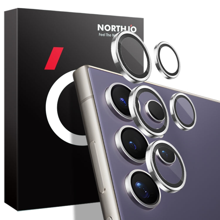 For Samsung Galaxy S24 Ultra 5G NORTHJO Camera LensCD Vein Metal Ring Tempered Glass Film(Silver) - HoMEdemic™ 