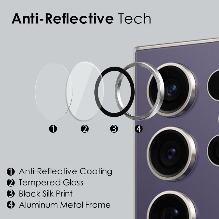 For Samsung Galaxy S24 Ultra 5G NORTHJO Camera LensCD Vein Metal Ring Tempered Glass Film(Silver) - HoMEdemic™ 
