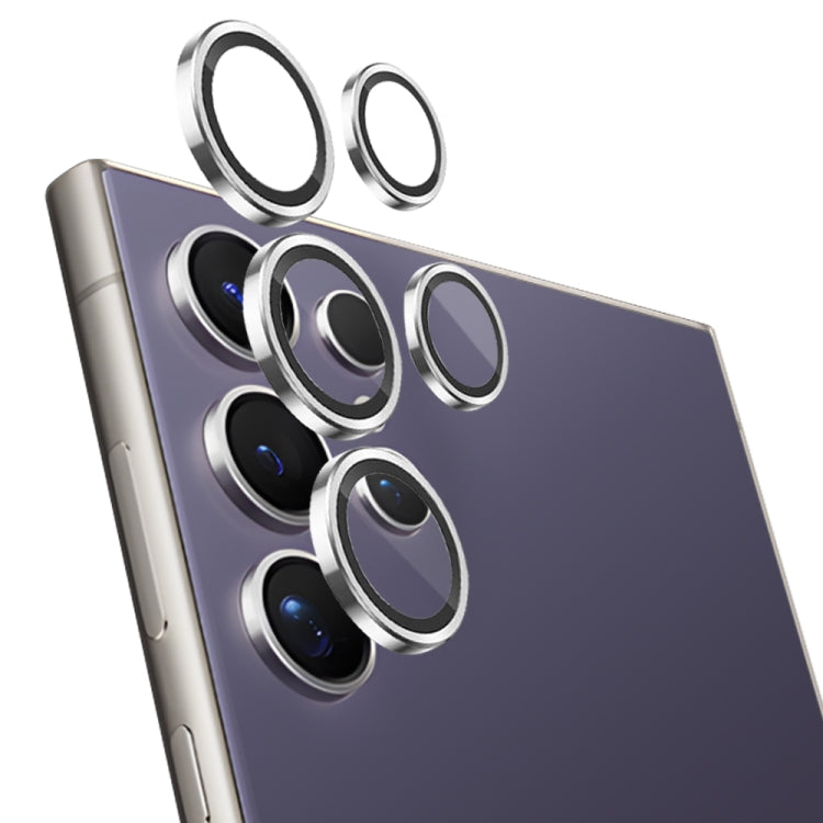 For Samsung Galaxy S24 Ultra 5G NORTHJO Camera LensCD Vein Metal Ring Tempered Glass Film(Silver) - HoMEdemic™ 