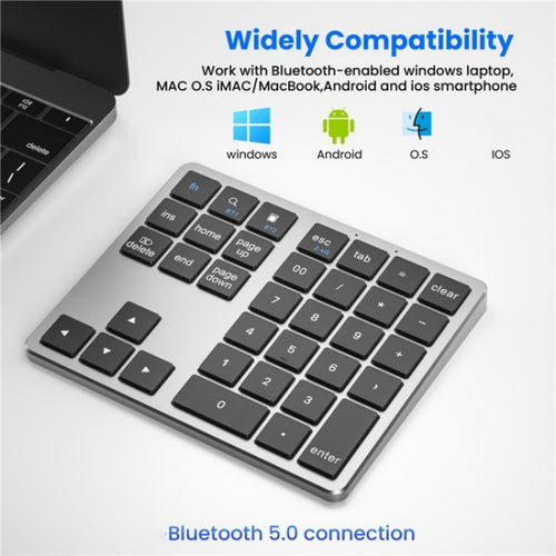 K-35 Computer Laptop Keyboard 35-Keys Tablet Accessories Bluetooth Keypad(Silver) - HoMEdemic™ 