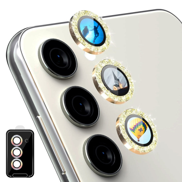 For Samsung Galaxy S24 5G ENKAY Hat-Prince AR 9H Rear Lens Glitter Aluminium Alloy Tempered Glass Film(Golden) - HoMEdemic™ 
