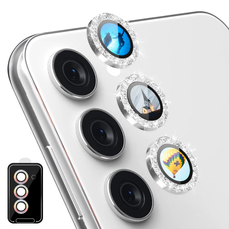 For Samsung Galaxy S24 5G ENKAY Hat-Prince AR 9H Rear Lens Glitter Aluminium Alloy Tempered Glass Film(Silver) - HoMEdemic™ 