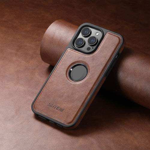 Brown iPhone 12 Case - Suteni G1 Magsafe Leather Cover - HoMEdemic™ 