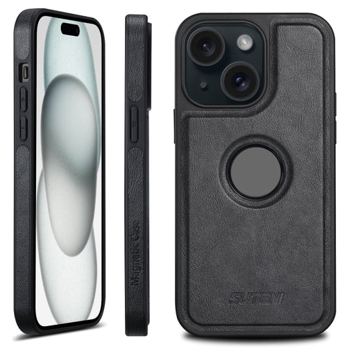 iPhone 15 Case - Leather Back (Black) | Stylish & Durable Protection - HoMEdemic™ 