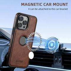 Blue iPhone 13 Pro Max Case - MagSafe Leather Back Cover - HoMEdemic™ 