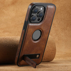 iPhone 13 Pro Case Protection & Functionality Phone Holder Brown - HoMEdemic™ 