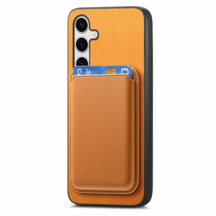 For Samsung Galaxy S24 Ultra 5G Retro Magsafe Card Bag PU Back Cover Phone Case(Yellow) - HoMEdemic™ 