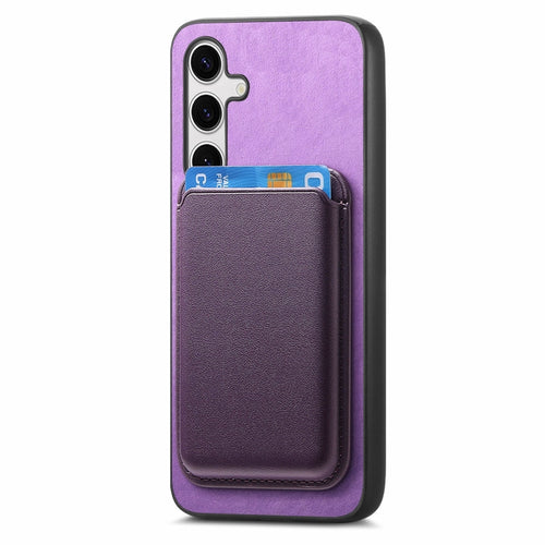 For Samsung Galaxy S24 5G Retro Magsafe Card Bag PU Back Cover Phone Case(Purple) - HoMEdemic™ 