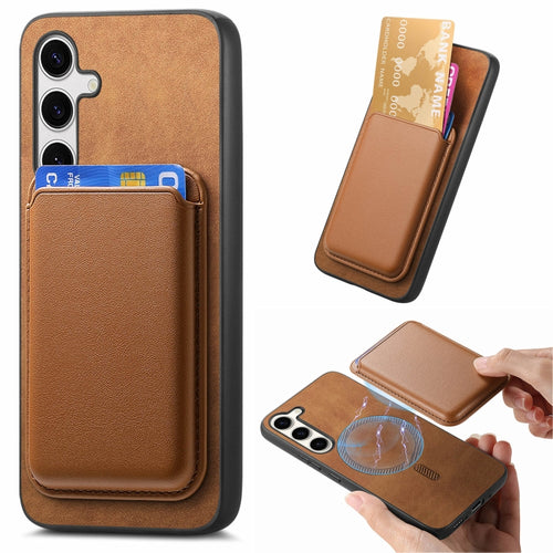 For Samsung Galaxy S24 5G Retro Magsafe Card Bag PU Back Cover Phone Case(Brown) - HoMEdemic™ 