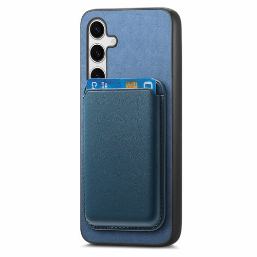 For Samsung Galaxy S24 5G Retro Magsafe Card Bag PU Back Cover Phone Case(Blue) - HoMEdemic™ 