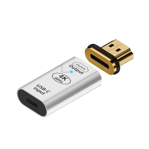 Type-C Female to HDMI 2.0 Male Converter Adapter 4K 60Hz HD Magnetic Plug(Silver) - HoMEdemic™ 