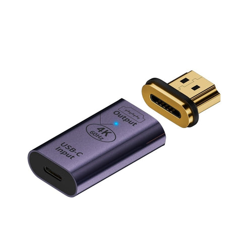 Type-C Female to HDMI 2.0 Male Converter Adapter 4K 60Hz HD Magnetic Plug(Deep purple) - HoMEdemic™ 