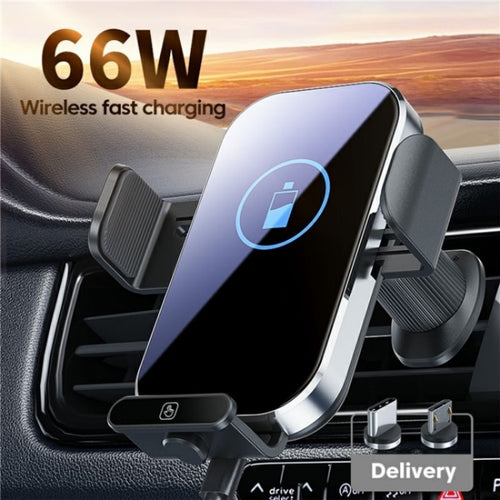 X10s Car Air Vent Hook 66W High Power Intelligent Induction Wireless Charger(Silver) - HoMEdemic™ 