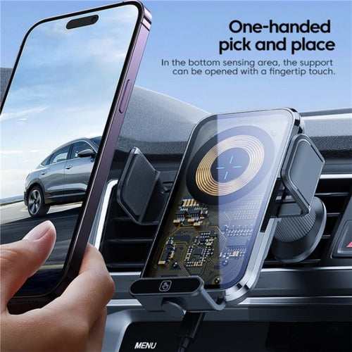 X11s 66W High Power Transparent Car Wireless Charger Phone Bracket(Silver) - HoMEdemic™ 