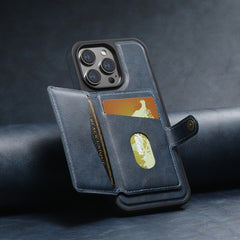 For iPhone 13 Pro Max Suteni M1 Oil Wax MagSafe Detachable Horizontal Card Bag Phone Case(Blue) - HoMEdemic™ 