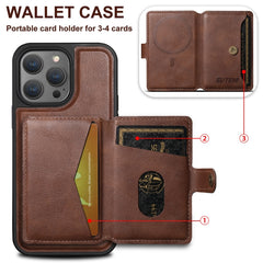 For iPhone 13 Pro Max Suteni M1 Oil Wax MagSafe Detachable Horizontal Card Bag Phone Case(Blue) - HoMEdemic™ 