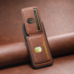 For iPhone 13 Pro Max Suteni M2 Oil Wax MagSafe Horizontal Card Bag Phone Case(Brown) - HoMEdemic™ 