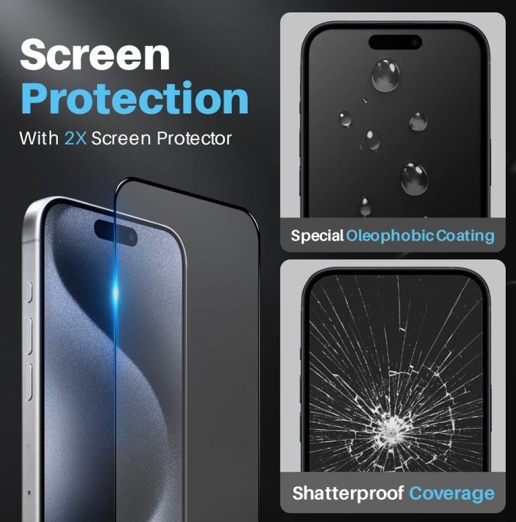 For iPhone 15 Pro Max NORTHJO 5 in 1 Clear Phone Case with 2pcs Screen Film + 2pcs Rear Lens Film - HoMEdemic™ 
