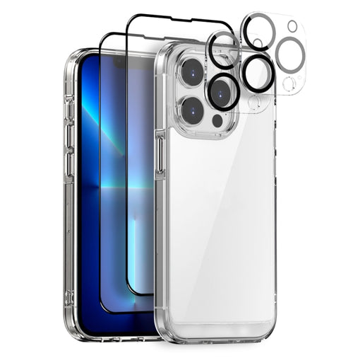 For iPhone 13 Pro Max NORTHJO 5 in 1 Clear Phone Case with 2pcs Screen Film + 2pcs Rear Lens Film - HoMEdemic™ 