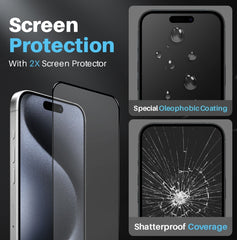 For iPhone 15 Pro Max NORTHJO 5 in 1 Magsafe Clear Phone Case with 2pcs Screen Film + 2pcs Rear Lens Film - HoMEdemic™ 