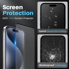 For iPhone 15 Pro Max NORTHJO 3 in 1 Clear Phone Case with Screen Film + Rear Lens Film - HoMEdemic™ 