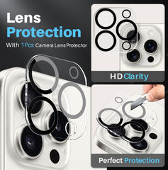 For iPhone 15 Pro Max NORTHJO 3 in 1 Clear Phone Case with Screen Film + Rear Lens Film - HoMEdemic™ 