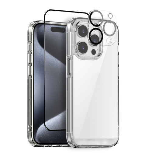 For iPhone 15 Pro NORTHJO 3 in 1 Clear Phone Case with Screen Film + Rear Lens Film - HoMEdemic™ 