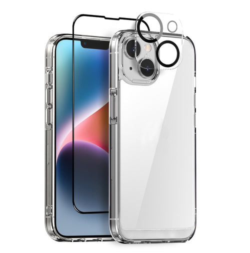 For iPhone 14 Plus NORTHJO 3 in 1 Clear Phone Case with Screen Film + Rear Lens Film - HoMEdemic™ 