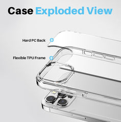 For iPhone 14 Pro NORTHJO 3 in 1 Clear Phone Case with Screen Film + Rear Lens Film - HoMEdemic™ 