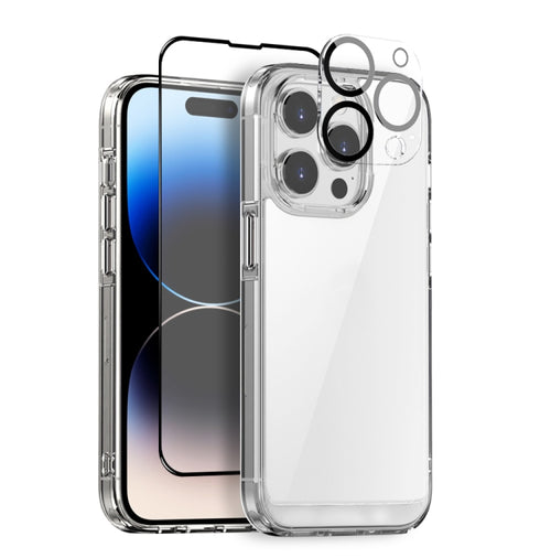 For iPhone 14 Pro NORTHJO 3 in 1 Clear Phone Case with Screen Film + Rear Lens Film - HoMEdemic™ 