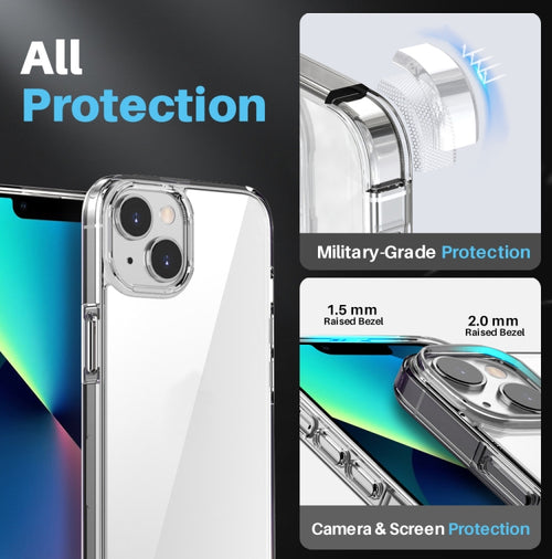 For iPhone 13 NORTHJO 3 in 1 Clear Phone Case with Screen Film + Rear Lens Film - HoMEdemic™ 