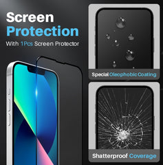 For iPhone 13 NORTHJO 3 in 1 Clear Phone Case with Screen Film + Rear Lens Film - HoMEdemic™ 
