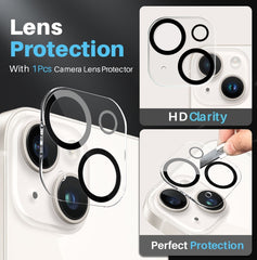 For iPhone 13 NORTHJO 3 in 1 Clear Phone Case with Screen Film + Rear Lens Film - HoMEdemic™ 