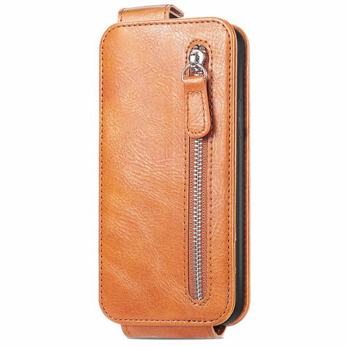 For Samsung Galaxy S24 5G Zipper Wallet Vertical Flip Leather Phone Case(Brown) - HoMEdemic™ 