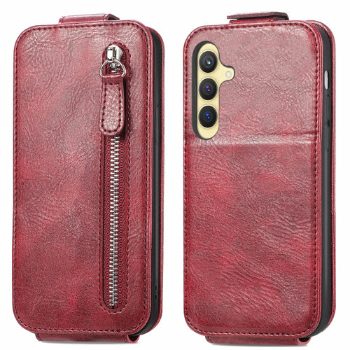 For Samsung Galaxy S24 5G Zipper Wallet Vertical Flip Leather Phone Case(Red) - HoMEdemic™ 