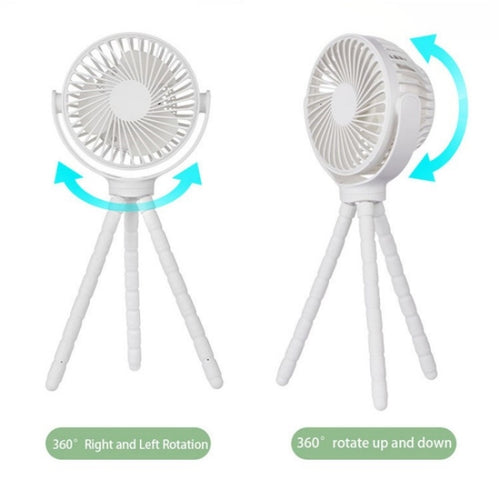 WX1020 Portable Handheld Summer Fan Flexible Octopus Tripod Baby Stroller Desktop Fan(White) - HoMEdemic™ 