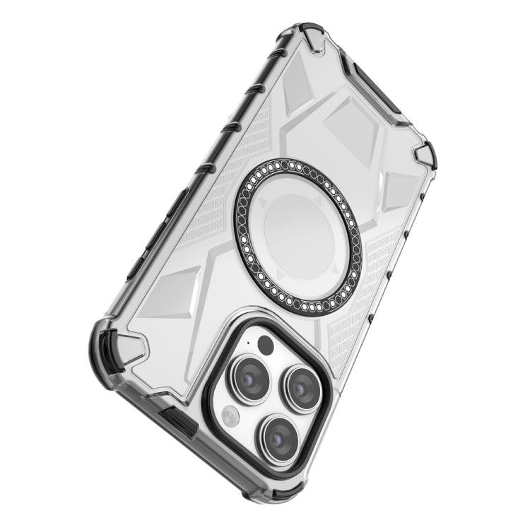 For iPhone 15 Pro Max MagSafe Armor Holder PC Hybrid TPU Phone Case(White) - HoMEdemic™ 