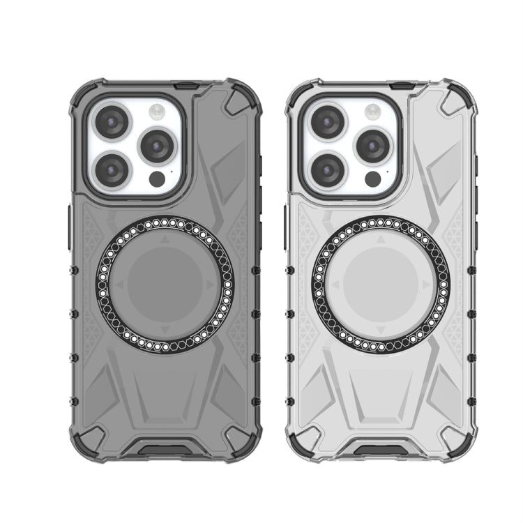 For iPhone 15 Pro MagSafe Armor Holder PC Hybrid TPU Phone Case(White) - HoMEdemic™ 