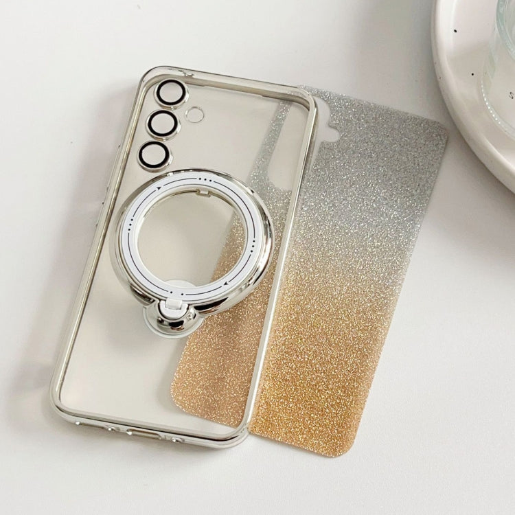 For Samsung Galaxy S24 Ultra 5G Rotation MagSafe Holder Gradient Glitter TPU Phone Case(Black) - HoMEdemic™ 