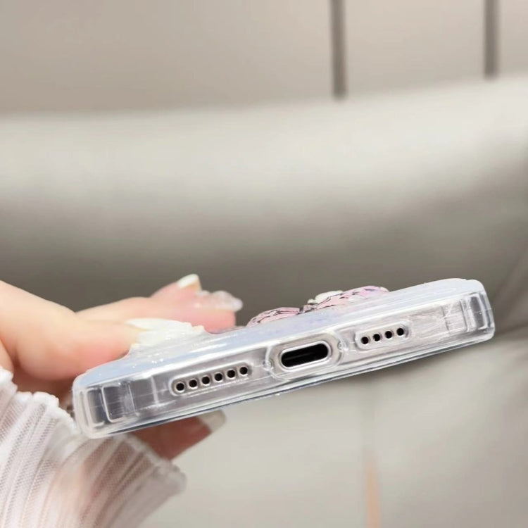 For iPhone 15 Pro Max Glitter 3D Butterfly TPU Phone Case(Blue) - HoMEdemic™ 