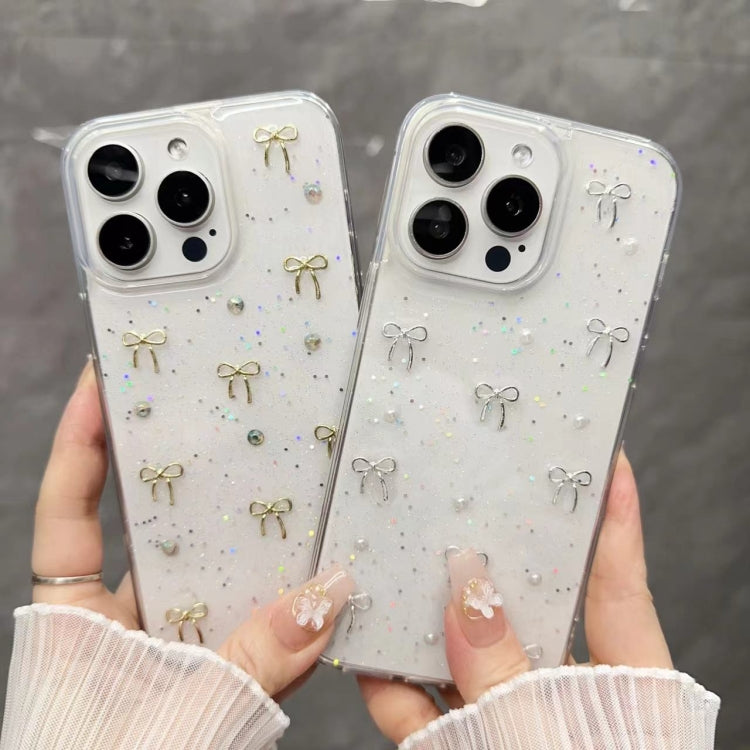 For iPhone 15 Pro Small Fresh Bow TPU Phone Case(Golden Bow) - HoMEdemic™ 