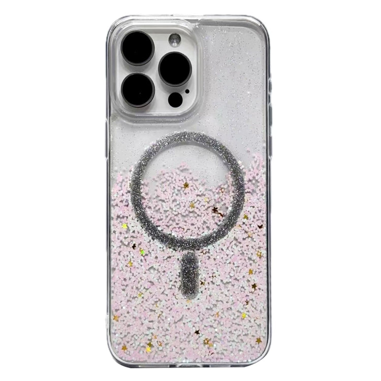 For iPhone 15 Pro Gradient Glitter MagSafe PC Hybrid TPU Phone Case(Gradient Lotus) - HoMEdemic™ 