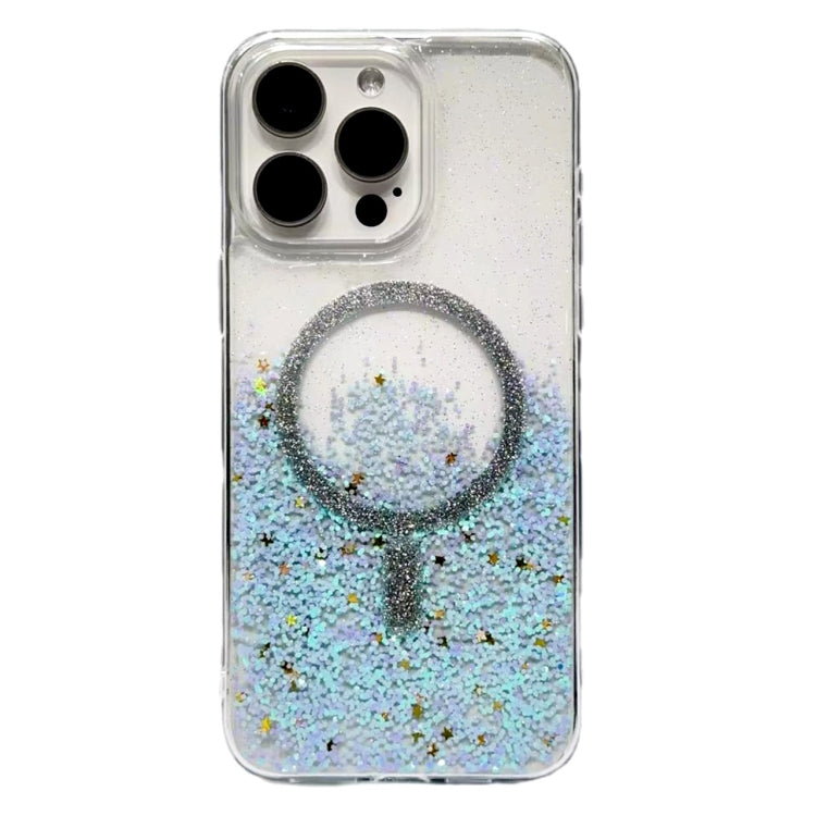 For iPhone 15 Pro Gradient Glitter MagSafe PC Hybrid TPU Phone Case(Gradient Blue) - HoMEdemic™ 