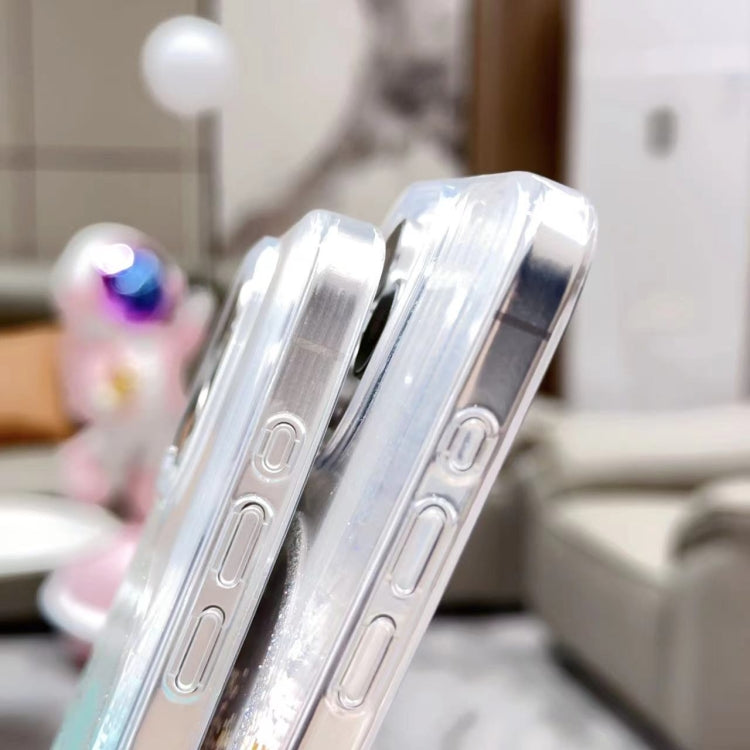 For iPhone 15 Pro Gradient Glitter MagSafe PC Hybrid TPU Phone Case(Gradient Pink) - HoMEdemic™ 